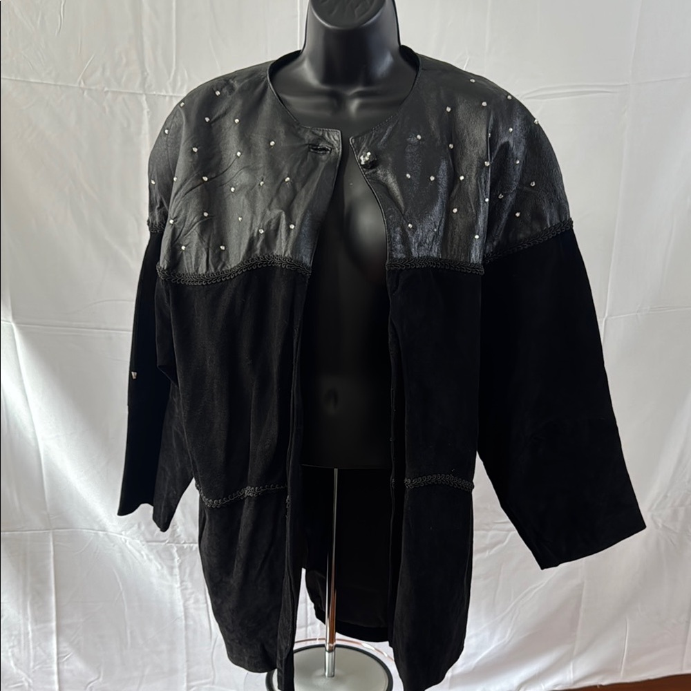 Elegant Black Studded Women's Jacket
